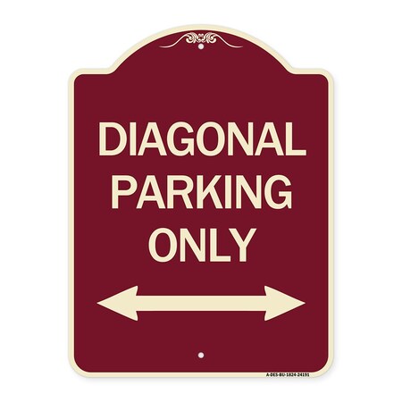 Signmission Diagonal Parking Only with Bidirectional Arrow Heavy-Gauge Aluminum Architectural Sign A-DES-BU-1824-24191